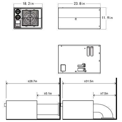 12/24/48V VELIT 2000U Under-Bench Off Grid Air Conditioner