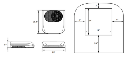 Velit 2000R Mini Rooftop Air Conditioner 12/48V