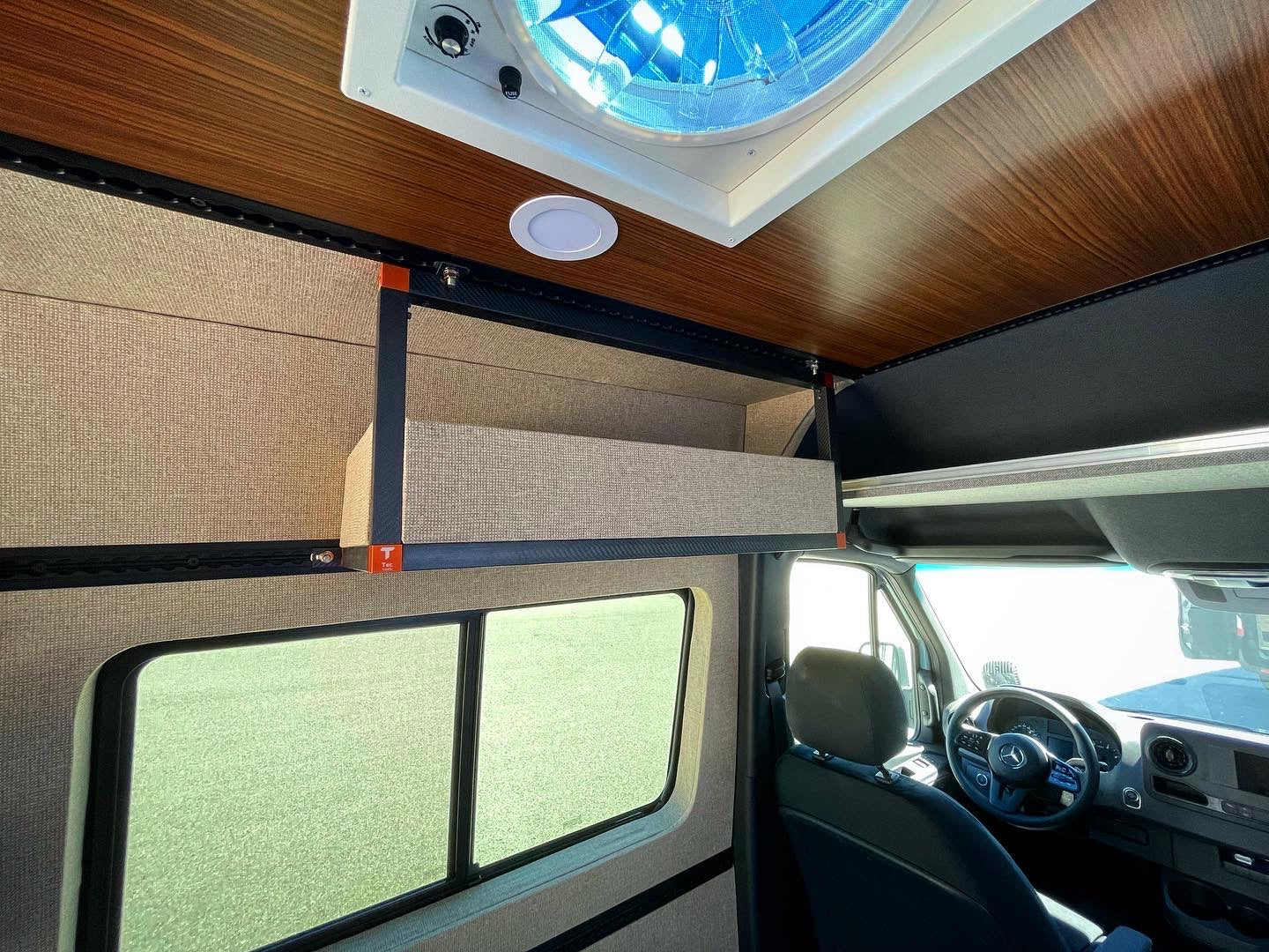 Sprinter / Transit Van Conversion Carbon Fiber 34" Upper Cabinet | Light Weight.